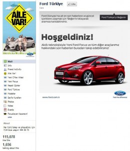 Facebook Old Design - Ford Turkey Welcome Page